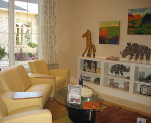 A TV room/playroom on the first floor.