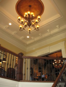 A view of the foyer ceiling.