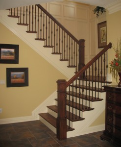 The stairs to the lower level.