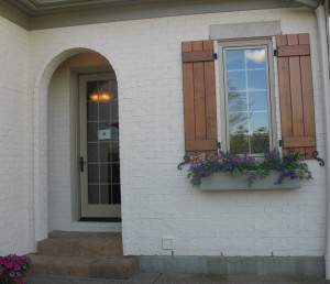 Back door. I loved the shutters and flower boxes in the windows.