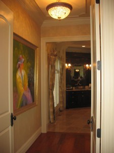 Hallway leading to master suite.
