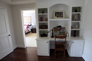 Built-in desk, upstairs landing.