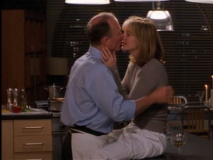 Luke and Isabel in his kitchen.