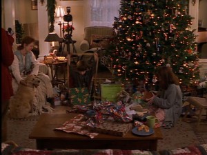 The tree on Christmas morning in Jackie's house.