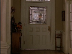 The front door of Jackie's house (from the inside).