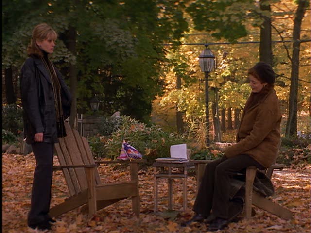 julia-susan-yard Isabel and Jackie hashing things out in Jackie's scenic yard.