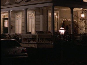 Jackie's porch at night.