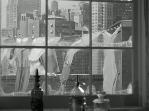 The view from Elizabeth Lane's New York City apartment window.