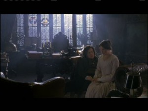 Rochester and Jane make wedding plans in his study.