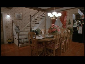 Does anyone else fantasize about having a back staircase that comes down into the kitchen like this, or is it just me?