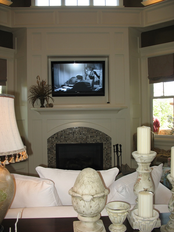 Family room fireplace.