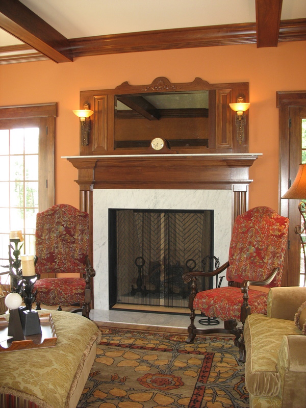 Fireplace in the living room.