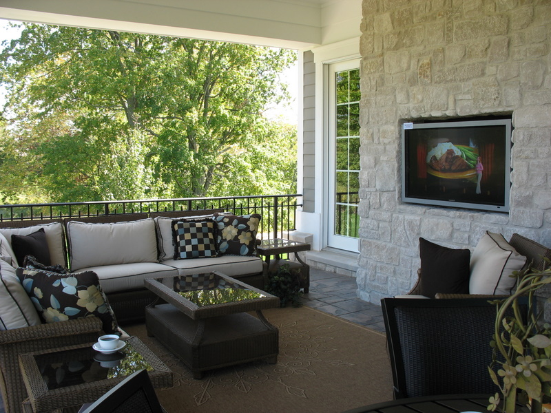 The covered porch off the kitchen.