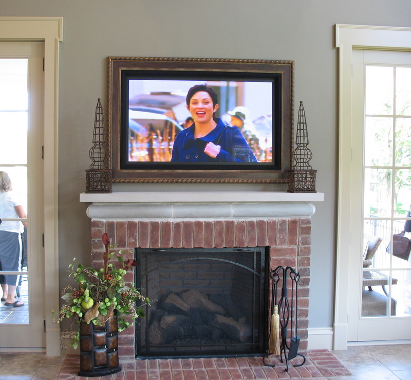 Family room fireplace.