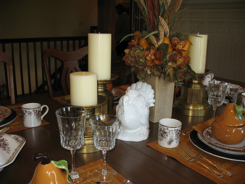 The dining room table was set for fall, when the Home Show took place.