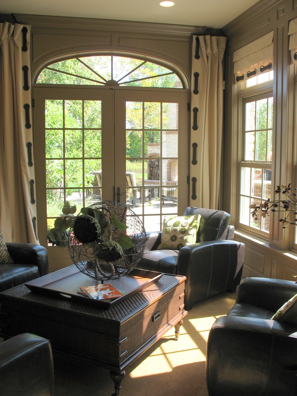 The lower-level family room doesn't feel anything like a basement, thanks to full-sized windows and a walk-out to the patio.