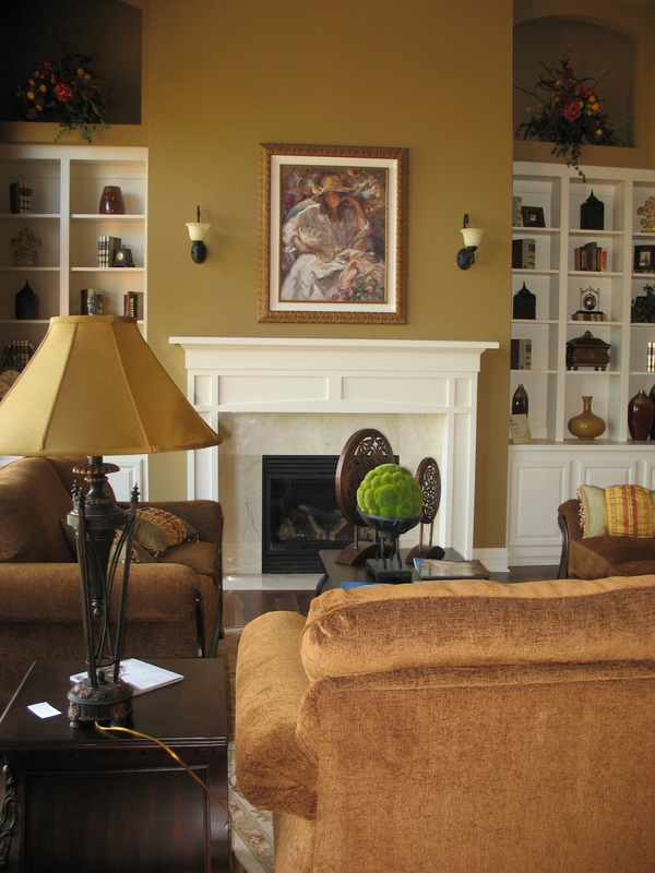Two-story family room.