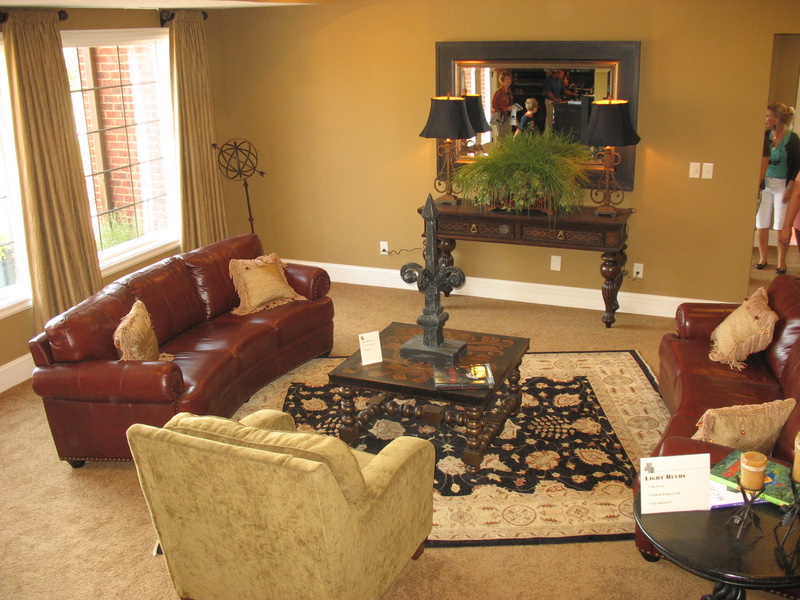Family room in the finished lower level.