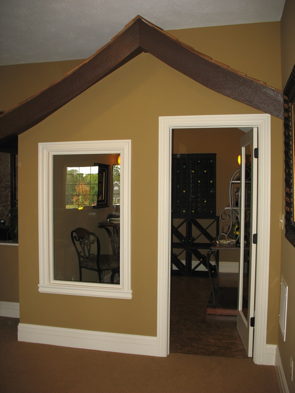 In the lower level, there was this little "house" set aside for wine and wine tastings.