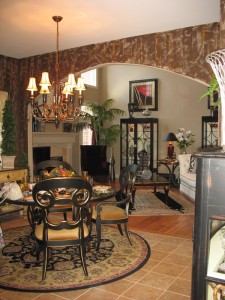 Looking from kitchen into the family room.