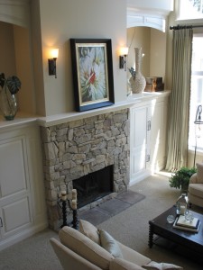 Family room fireplace.