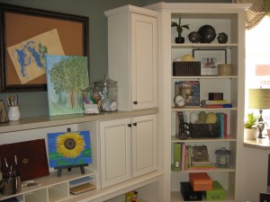 Mudroom doubles as a "craft room."