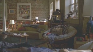 I also like the way they designed Justin's bachelor apartment with the exposed brick walls.