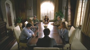 The dining room is a frequent gathering place for the Walker family. In this scene, attorney brother Kevin was reading their father's will.