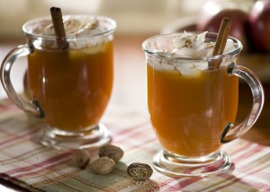 cider with whipped cream