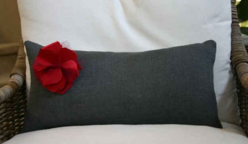 lumbar pillow-red flower lumbar pillow-red flower