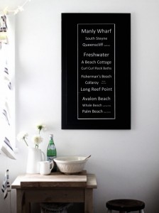 bus destination sign-beach cottage