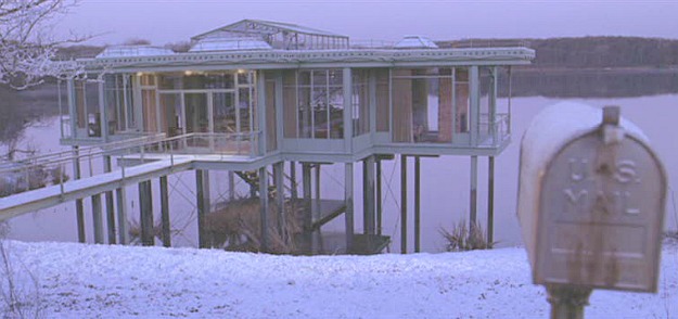 The Lake House-glass house in snow