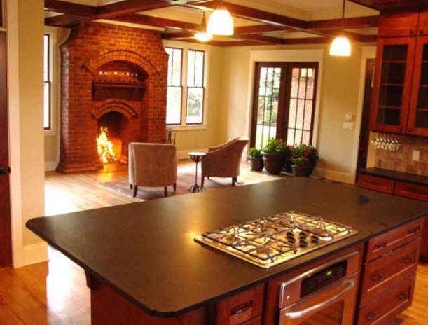 kitchen fireplace