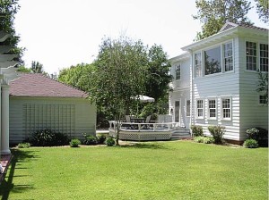 Father of the Bride back of house and garage