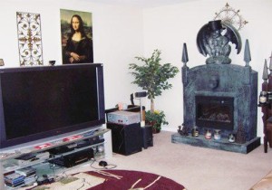 creepy gothic fireplace-ugly house photos