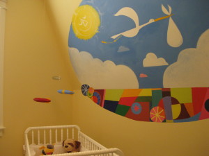 nursery with mural