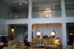 two-story family room