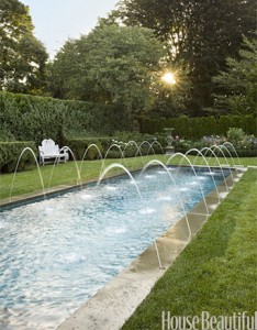 backyard pool with fountains bee cottage