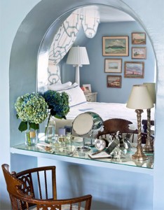 bedroom arched mirror dressing table