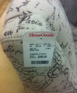 close up of price tag on chair