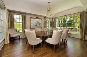 dining room with barrel ceiling
