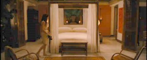 Bella in the white bedroom honeymoon suite