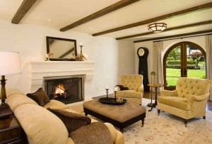 living room with fireplace