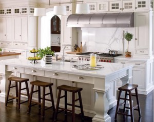 white kitchen marble island Calfinder