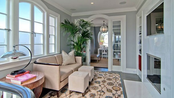 top floor fireplace and study