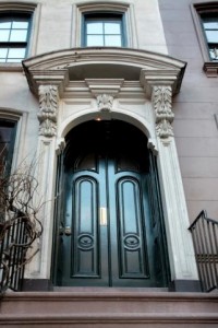 front door of brownstone