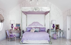 purple bedroom in Osbournes' house