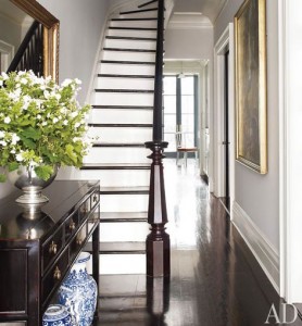 Brooke Shields foyer staircase AD