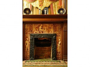 closeup of old Victorian fireplace