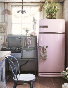 pink refrigerator Country Living